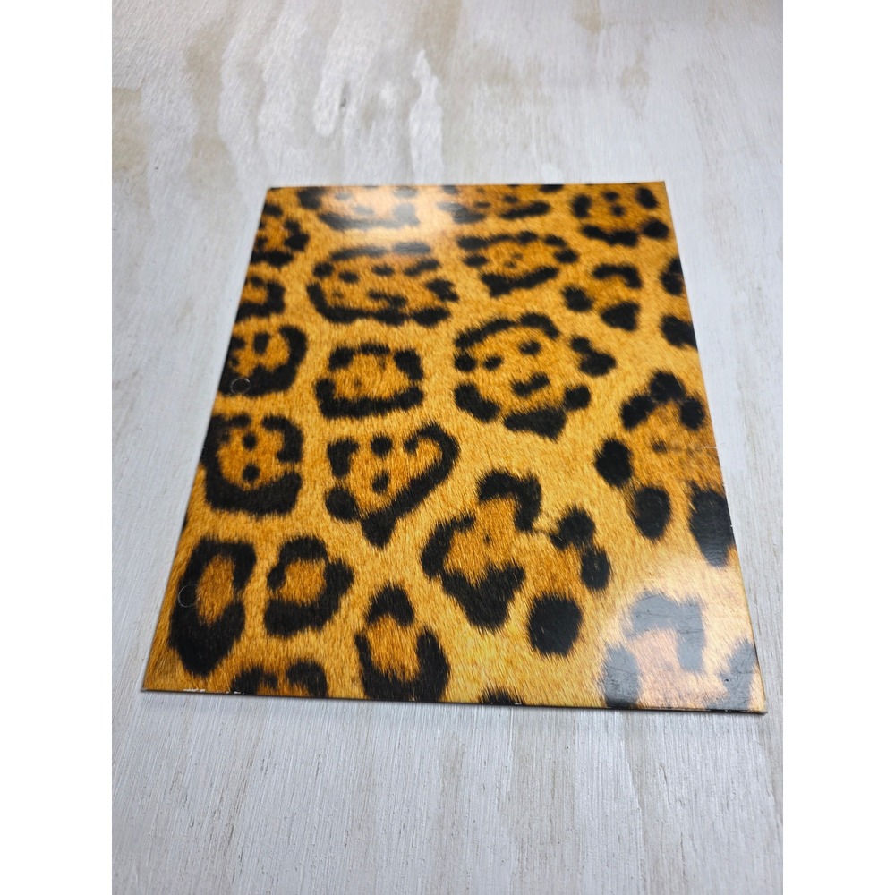 Vintage 2000 Duo-Tang Leopard Print Pocket Folder Y2K Animal School Supply